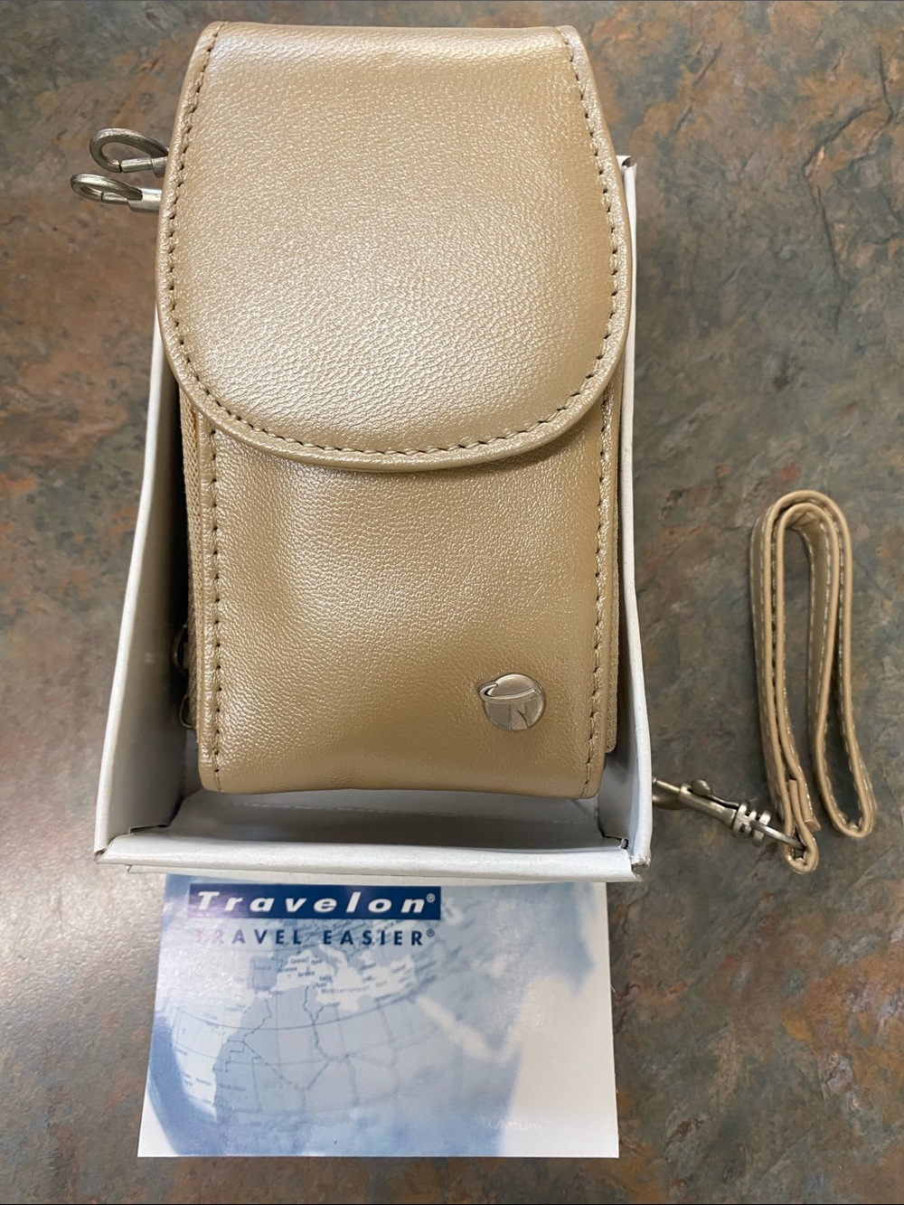 Travelon Flip Phone Beige Convertible Crossbody Pouch